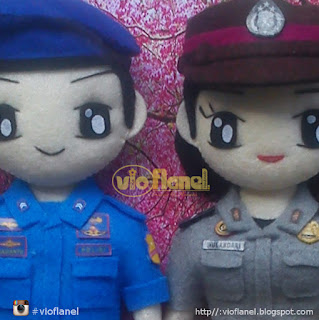 Boneka Flanel Pasangan Polisi Air & Polwan