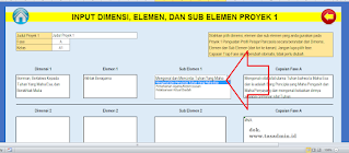 input dimensi, elemen, dan sub elemen projek