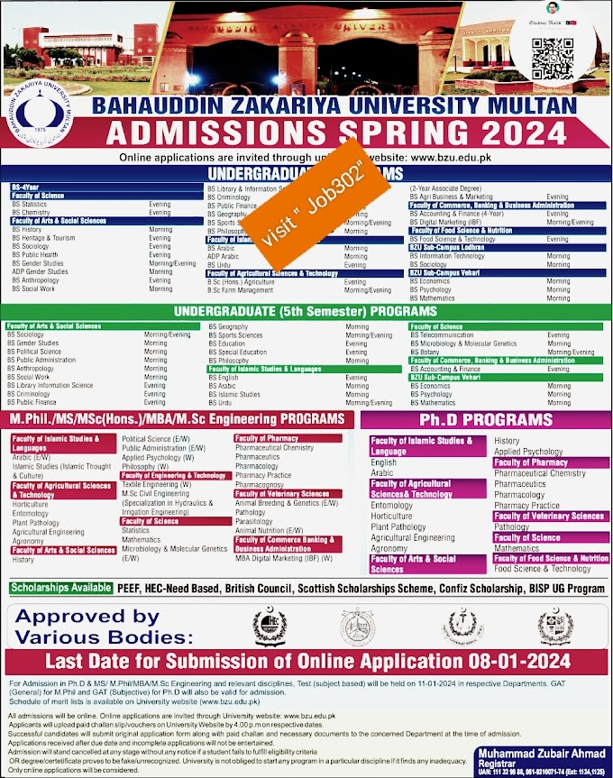 CARLYA UNIVERSITY MULTAN ADMISSIONS SPRING 2024