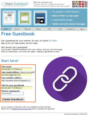 Cara membuat buku tamu - Head Line Tutorials and Article