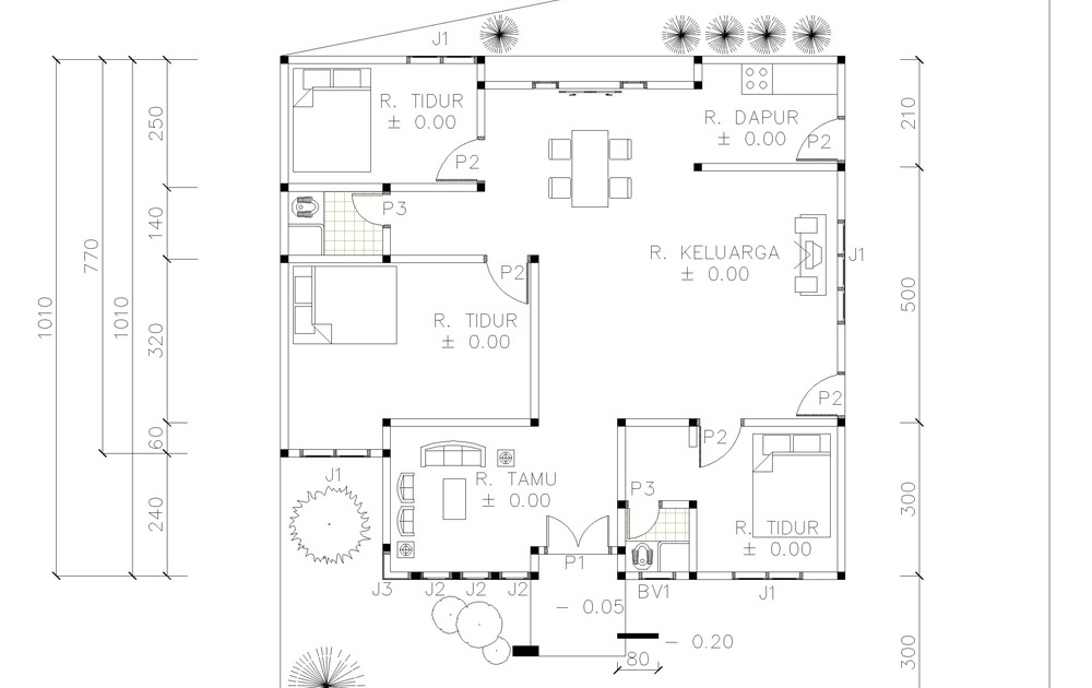 Panduan Bangunan Rumah Denah Rumah Ukuran 10 x 10 m 