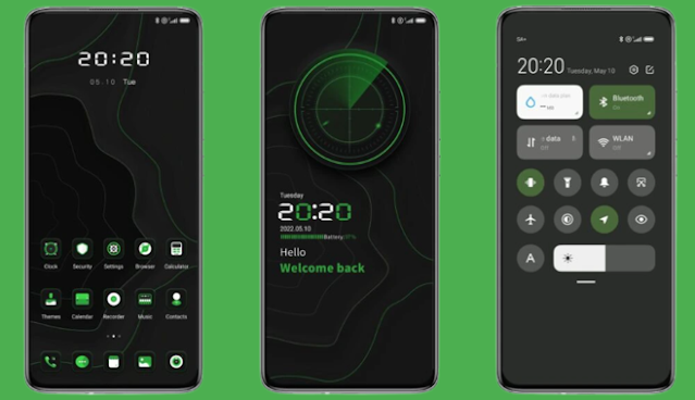 Green Radar MIUI 10, 11, 12 Themes Tembus Apk
