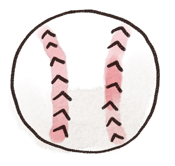 野球のボールのイラスト スポーツ器具 ゆるかわいい無料イラスト素材集