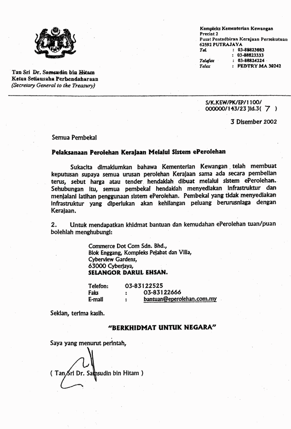 Contoh Surat Rasmi Jabatan Penerangan Malaysia
