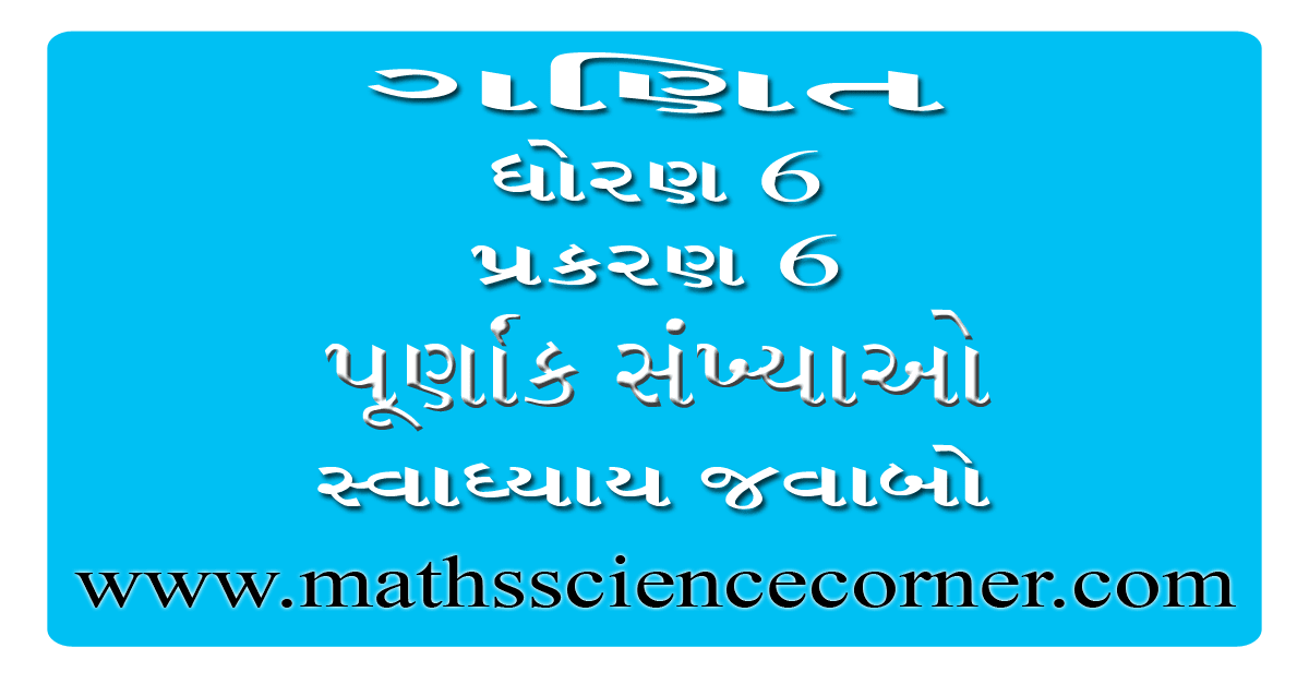 Maths Std 6 Swadhyay 6.3 