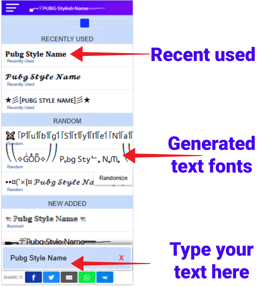 Pubg Stylish Name 𝟙 ₒ 𝐹𝒶𝓃𝒸𝓎 Text Generator