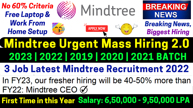 Mindtree Off Campus Recruitment Drive 2022 As Software Developer Engineer Role