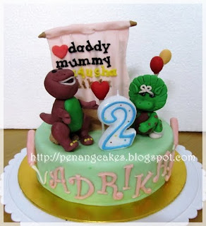 Barney Birthday Cake on Penang Cupcakes   Evadis Cakes  More And More Unique Fondant Cake And