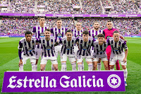 REAL VALLADOLID C. F. Temporada 2021-22. Jawad El Yamiq, Javi Sánchez, Nacho, Weissman, Masip. Gonzalo Plata, Luis Pérez, Sergio León, Jon Morcillo, Álvaro Aguado y Roque Mesa. REAL VALLADOLID C. F. 0 U. D. LAS PALMAS 1 Sábado 19/03/2022, 18,15 horas. Campeonato de Liga de 2ª División, jornada 32. Valladolid, estadio José Zorrilla, 15.252 espectadores.