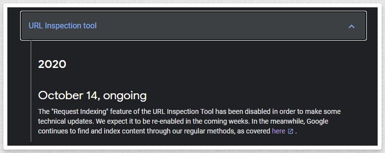 URL Inspection tool update news URL Inspection tool news