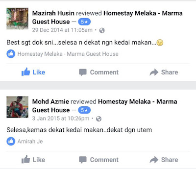 Marma Homestay Melaka - Testimoni Dari Facebook