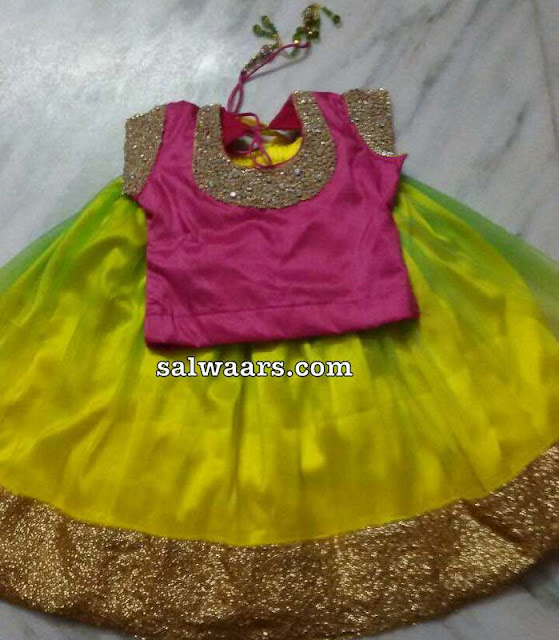 Dual Shade Lehenga Glitter Blouse