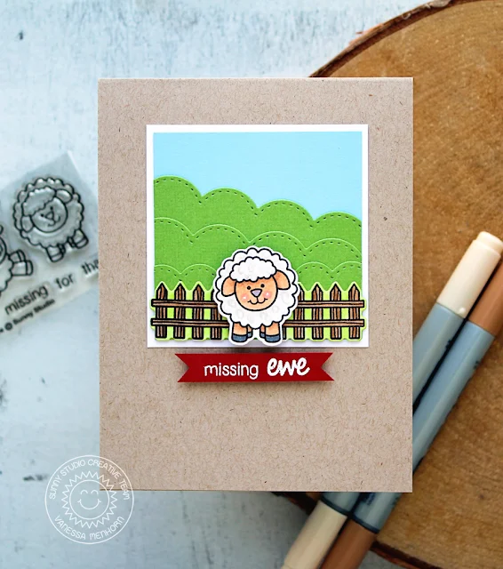 Sunny Studio Stamps: Missing Ewe Sheep Themed Card by Vanessa Menhorn