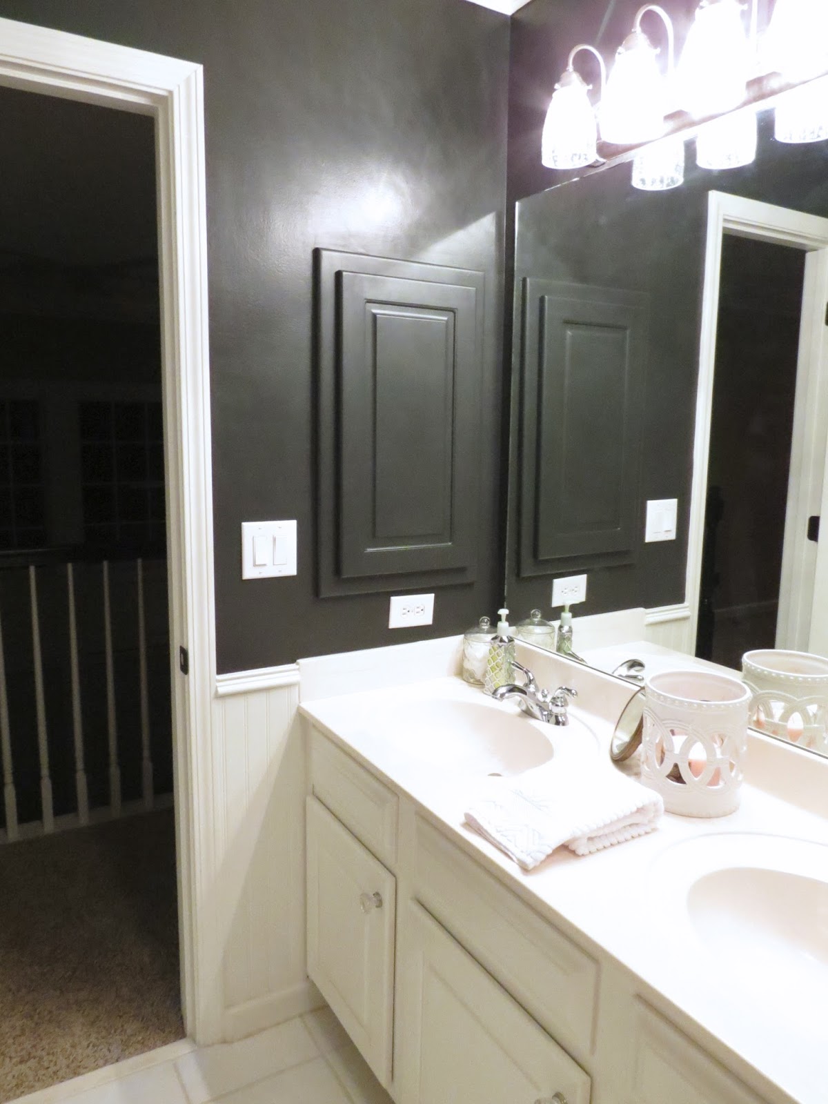 TiffanyD: Our Little Black Satin Bathroom