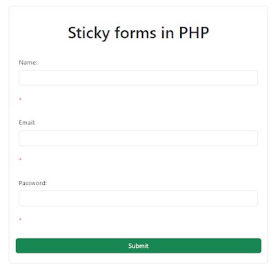 sticky form in php pdo