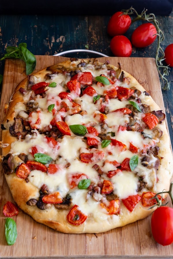 Cheesy Mushroom and Pancetta Pizza | Photo Courtesy of An Italian in My Kitchen