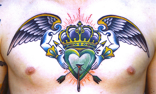 spiderman tattoo chest. crown tattoo design