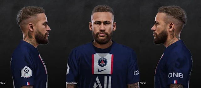 Neymar Face and Hair 2023 For eFootball PES 2021