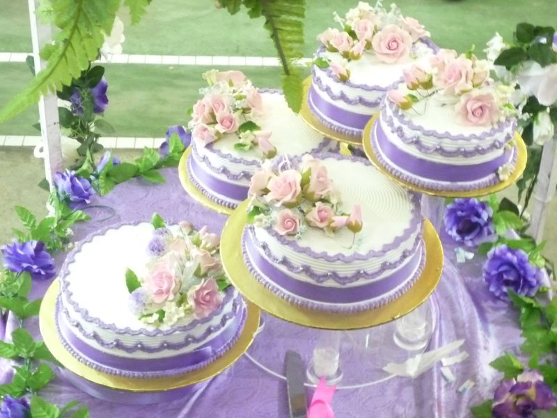 ~Liza's Yummy Cakes~: 5 tier wedding cake ~ pink & purple