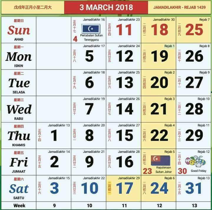 kalender islam 2018 jakim