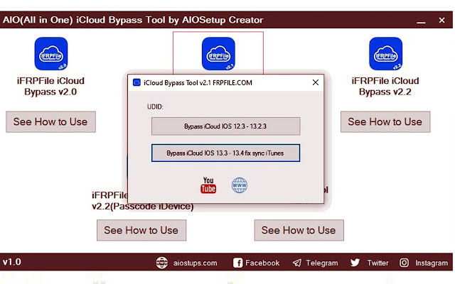 All in One iCloud Bypass Tool v1.0 [ Supported Windows ] Free Download