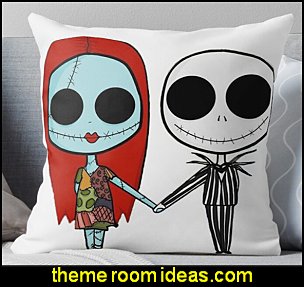 Jack and Sandy - The Nightmare Before Christmas Throw Pillow
