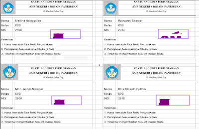 Download Aplikasi Cetak Kartu Anggota Perpustakaan Format Excel Bisa Edit Tanpa Password