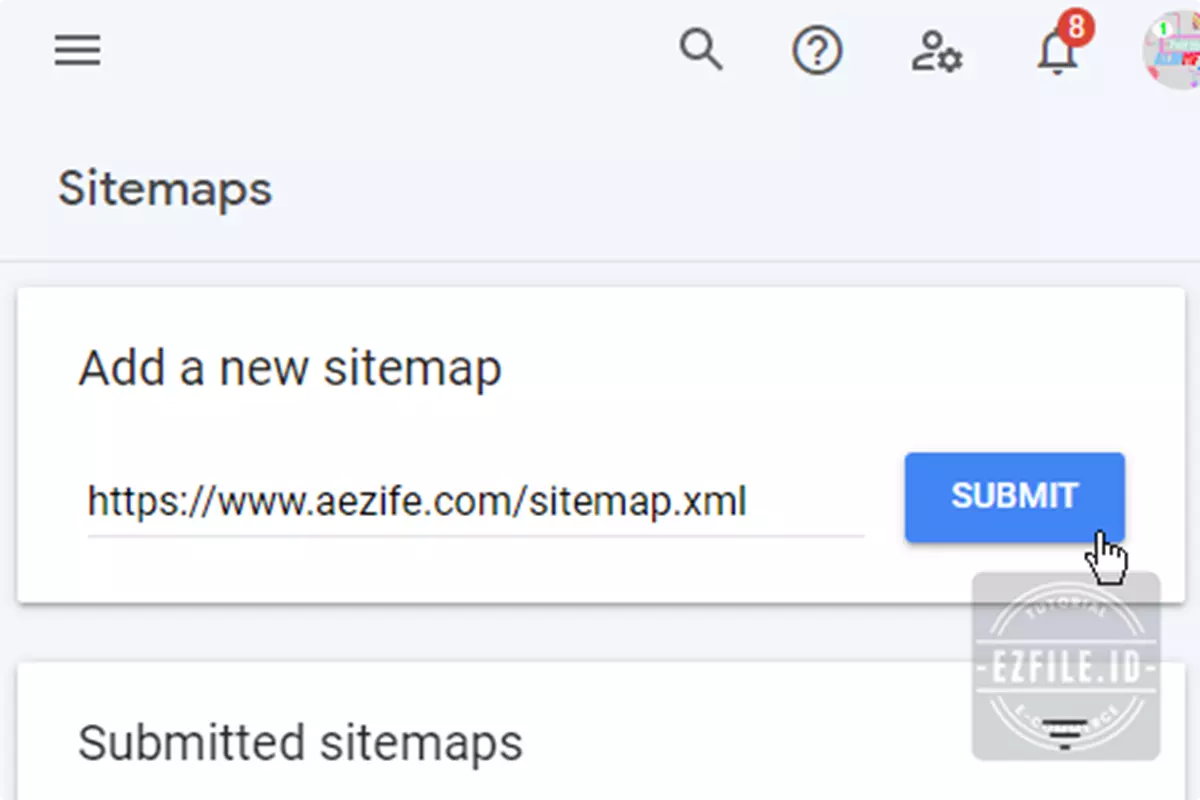 Cara submit sitemap ke Google Search Console