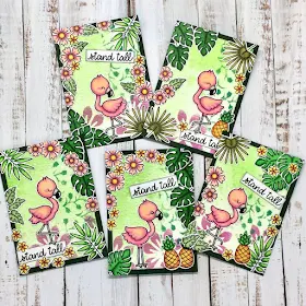 Sunny Studio Stamps: Fabulous Flamingos Customer Card by Tanja