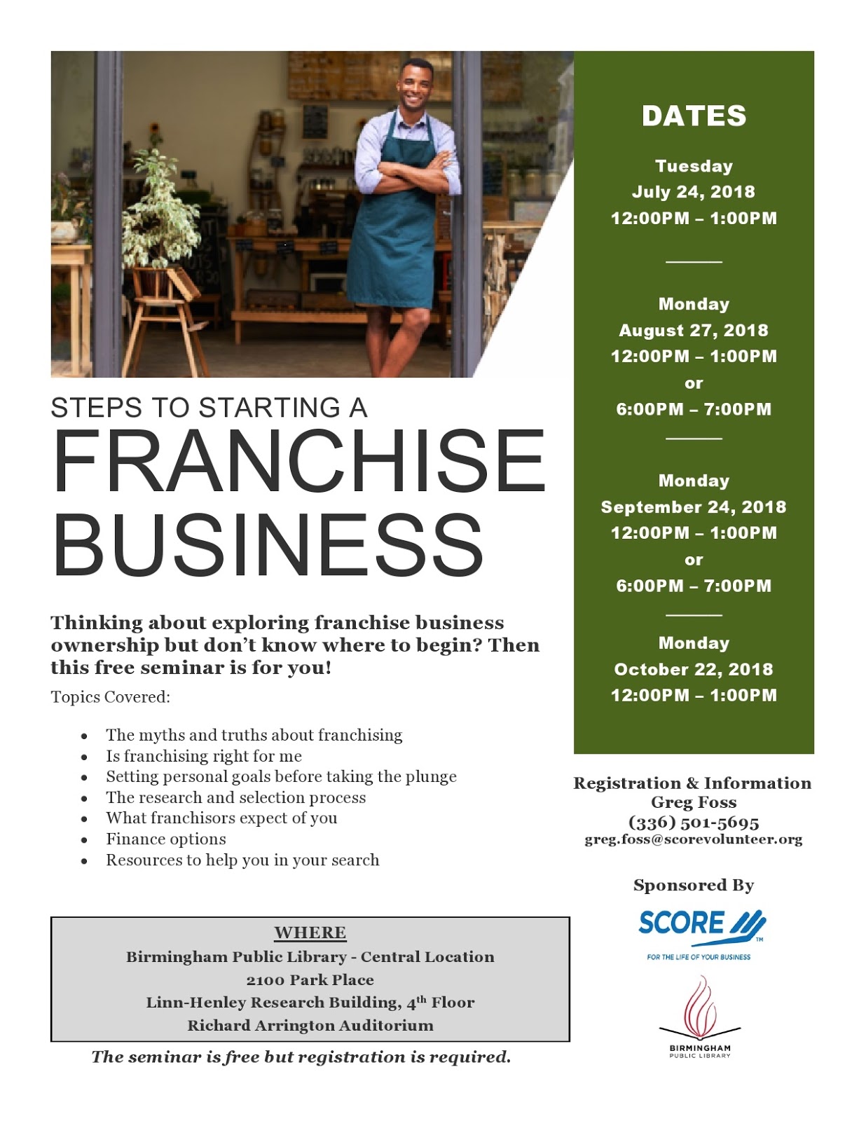 Steps To Starting A Franchise Business Seminars Offered At Noon Evening On September 24 At Central Library - birmingham public library roblox is it safe