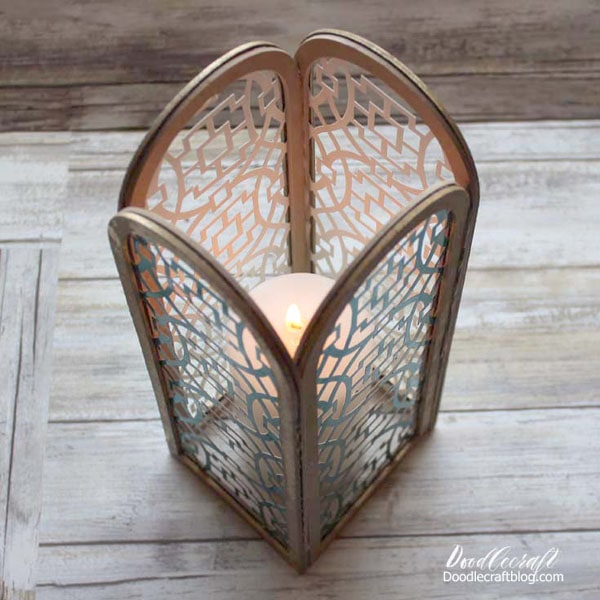 Now your lampshade is ready to put around a lamp or add a candle inside. Great for a centerpiece, wedding, home decor display or the perfect nightstand glowing light.   How will you use your luminary?