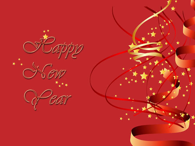 Red Colour Happy New Year Wallpapers 2013