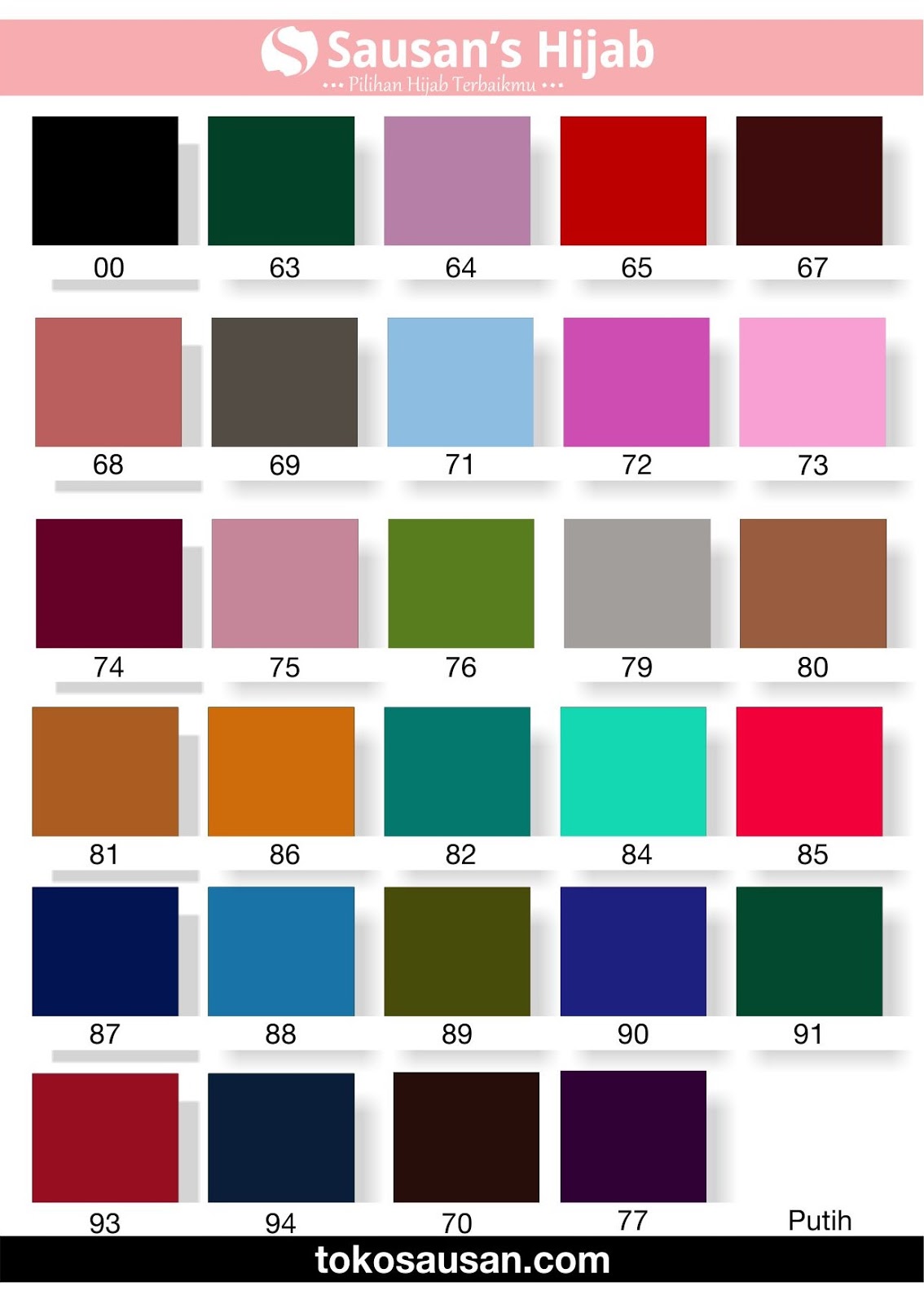 Katalog Lengkap Warna  Bahan Wolfis Sausan Jilbab Bekasi 