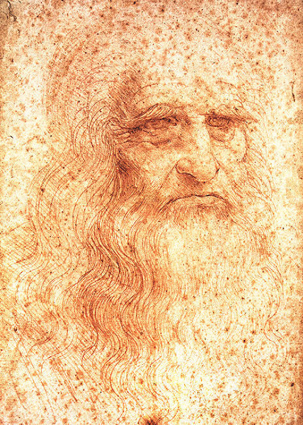 Autorretrato de Leonardo - Retrato de un hombre en tiza roja