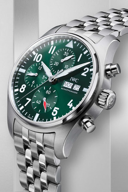 Revisión de la réplica del reloj IWC Pilot Chronograph 41 con esfera verde a bajo precio