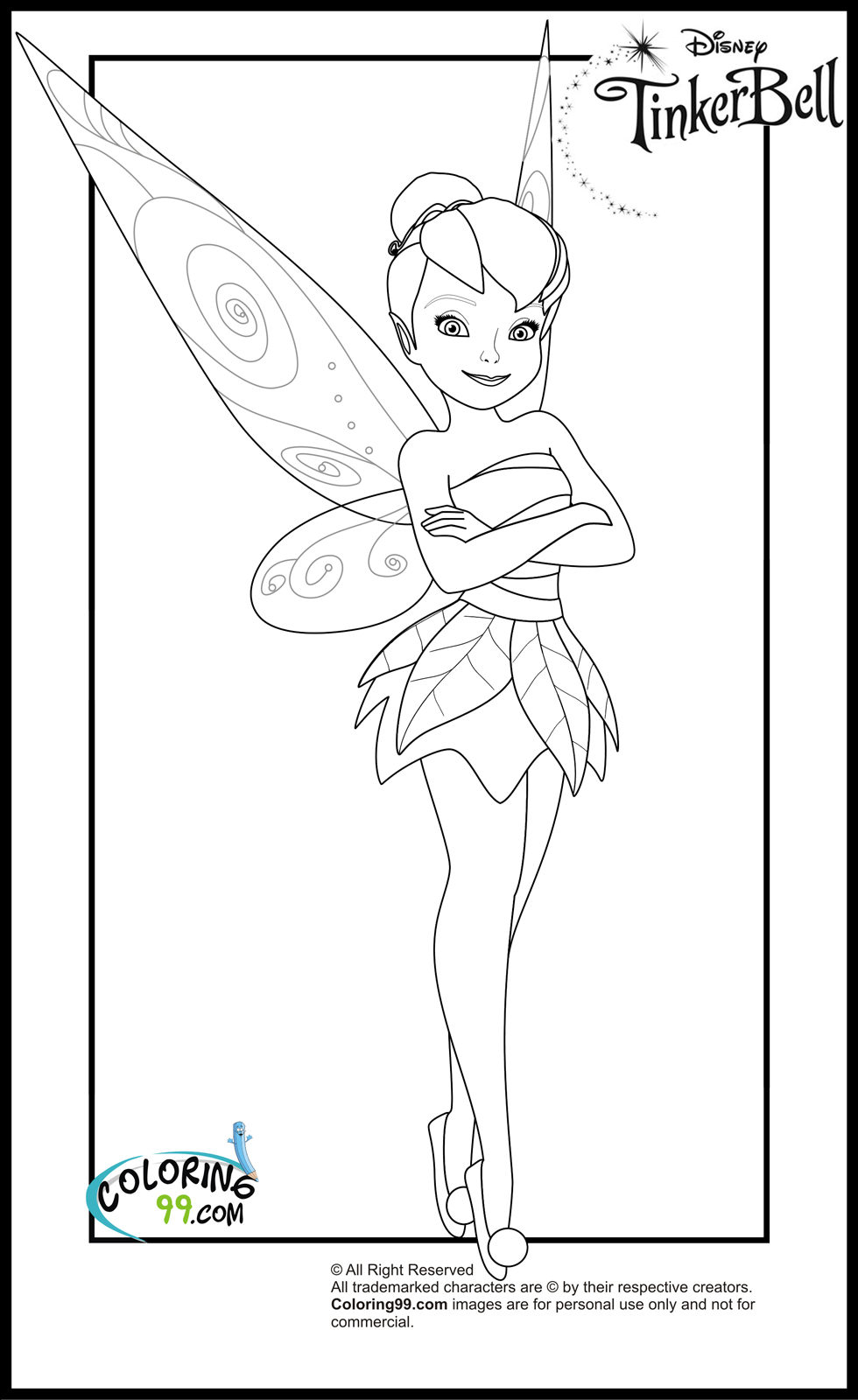 Free Coloring Sheets Disney Tinkerbell 1