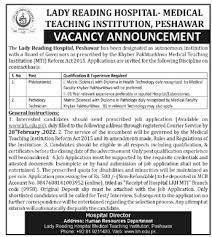 Lady Reading Hospital LRH MTI Peshawar Jobs 2024