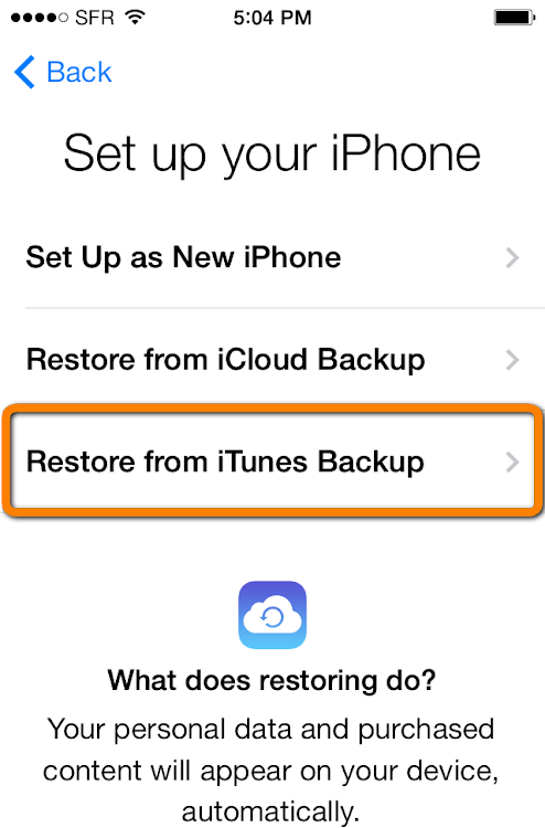 iTunes Recover iPhone Contacts iOS 7