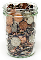 Coins in a mason jar