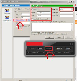 Setting Tab Login _ Proxy Setting - Bitvise SSH Client