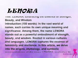 meaning of the name "LENORA"