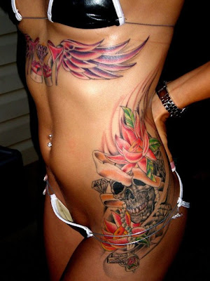 tattoo feminina with wings tattoos and flower tattoos