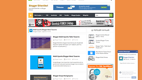 Blogger Facebook Messenger Uygulaması