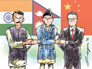 India China nepal cartoon, India China nepal relations