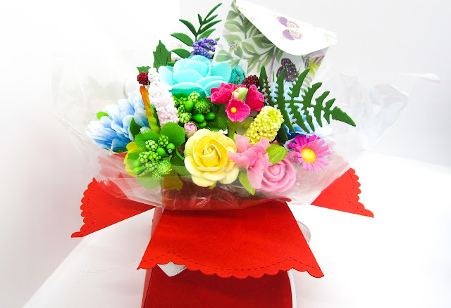 Paper flower aqua bouquet