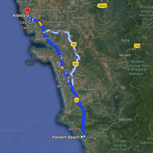 Palolem to Arpora