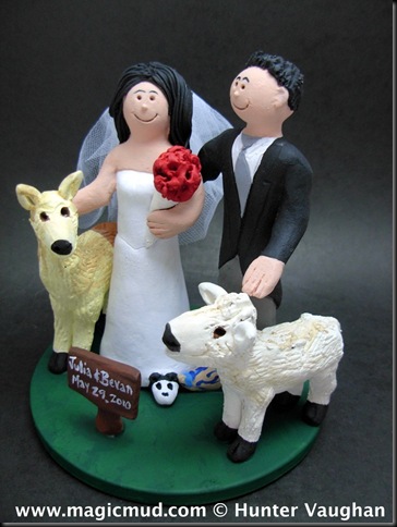 It is our pleasure to custom make you the wedding cake topper incorporating