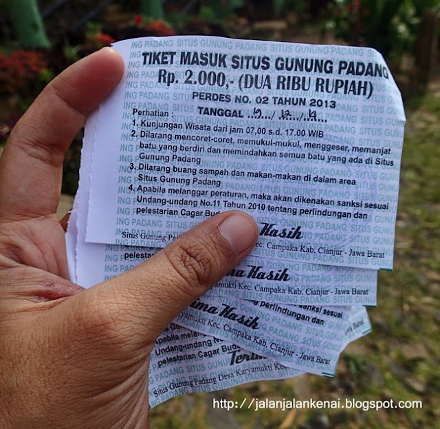 harga tiket masuk gunung padang