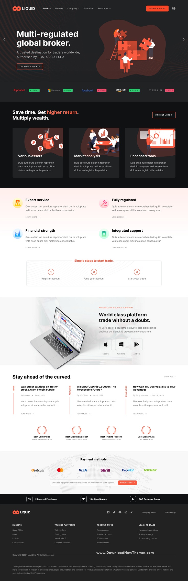 Investment and Stock Broker Bootstrap Template