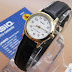 Casio LTP-V001GL (White Dial Gold Black Leather)